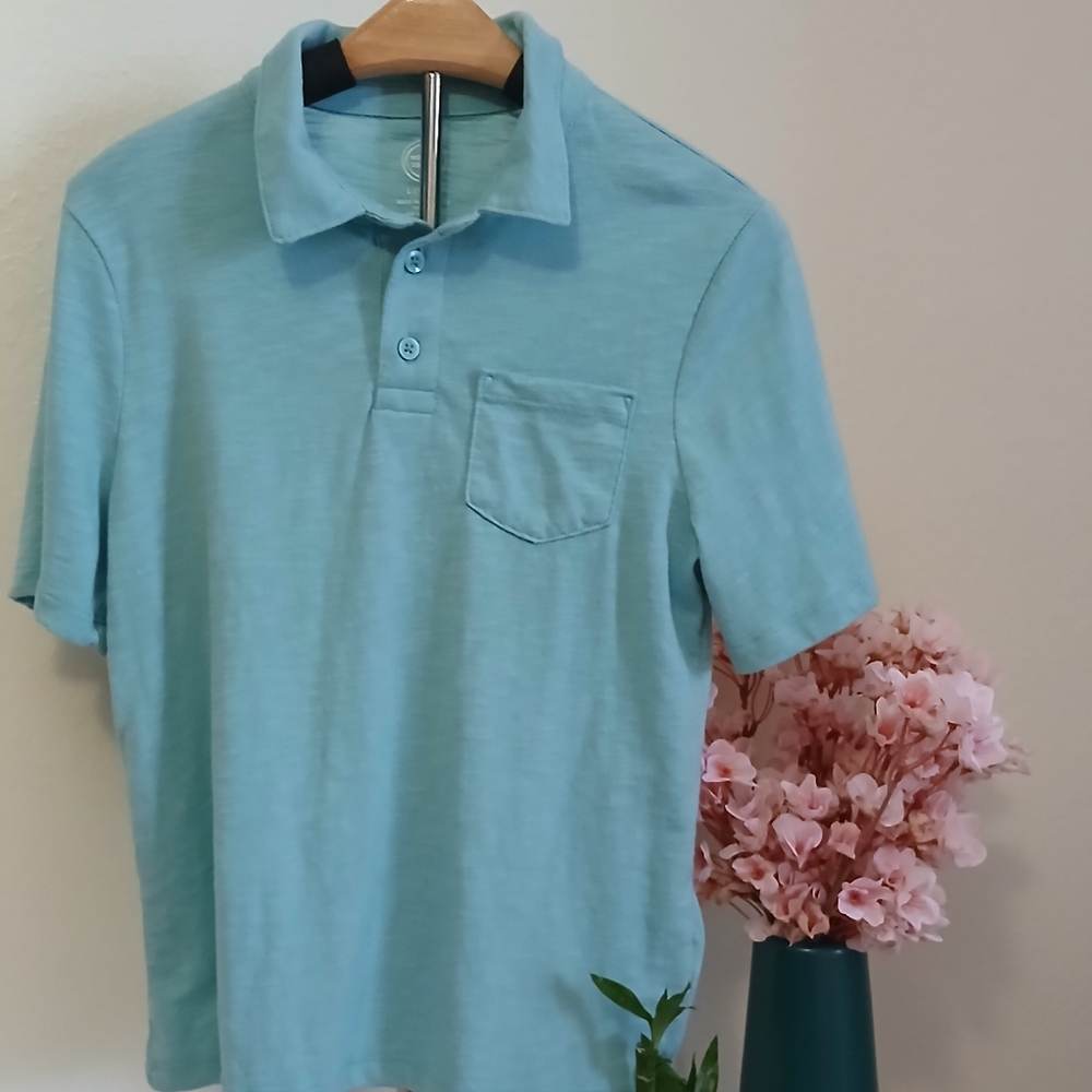 Wonder Nation Boys' Aqua Blue Polo Shirt (Size L 10/12)
